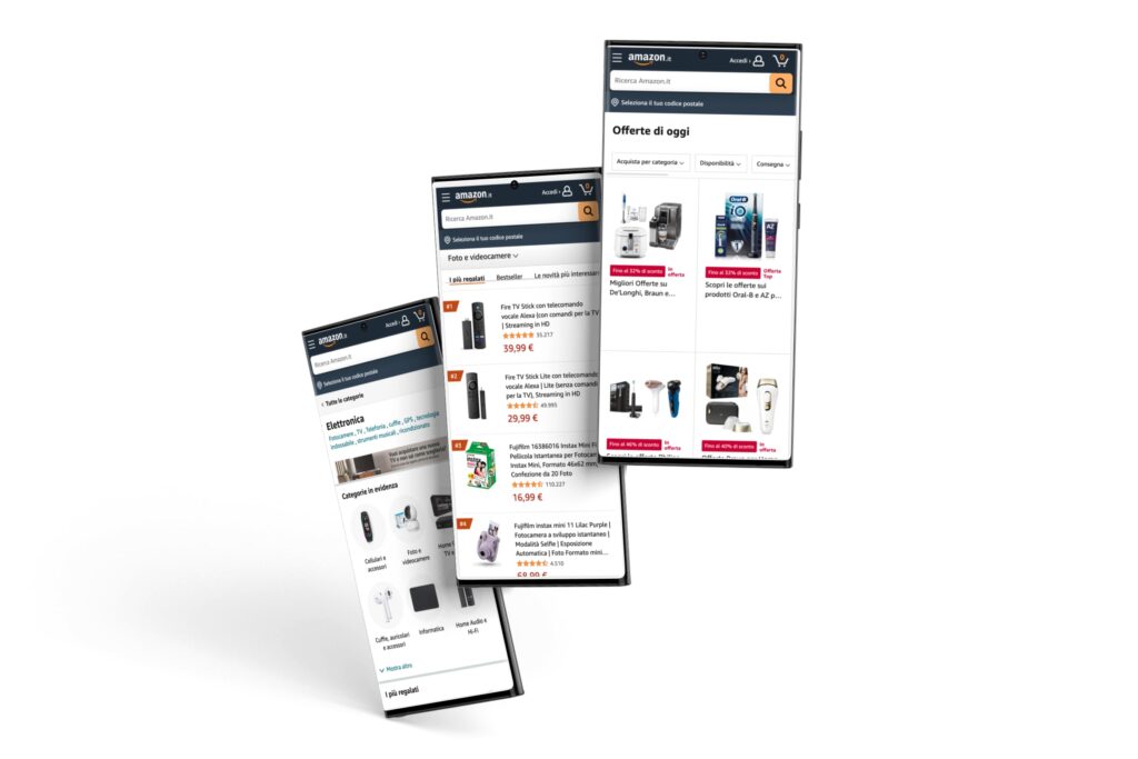 Esempio di un sito web e-commerce visualizzato su smartphone